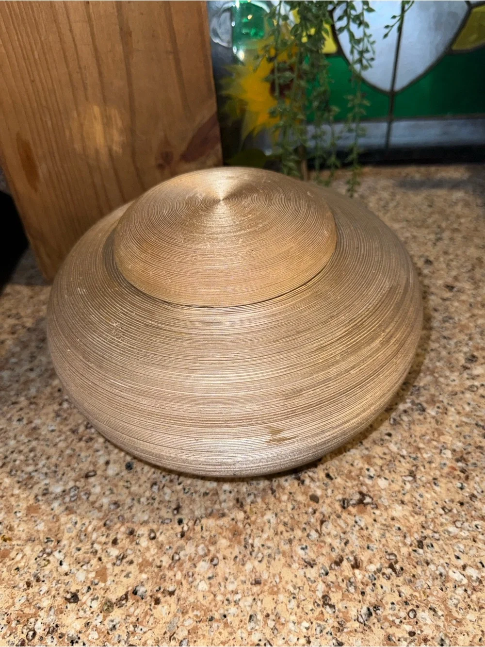 Textured Gold Lidded Decorative Jar – 6” Modern Glam Accent
